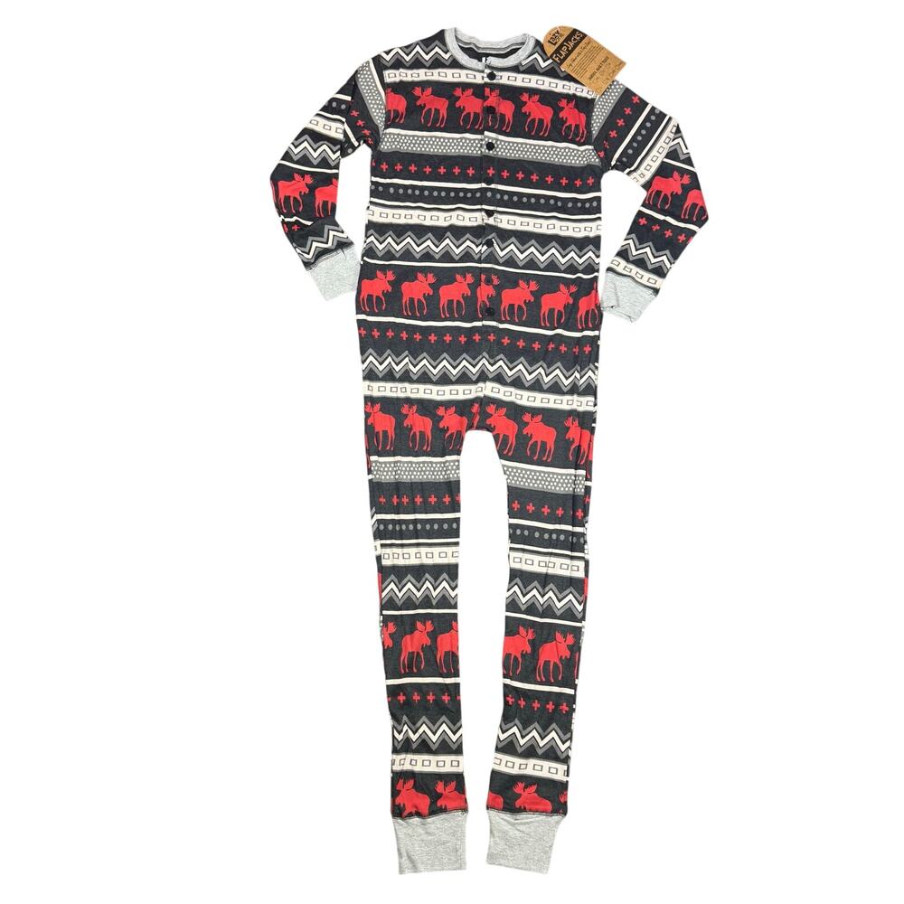 Cabin Moose Adult Pajamas Flapjacks By Lazy One Size SMALL cotton pajamas